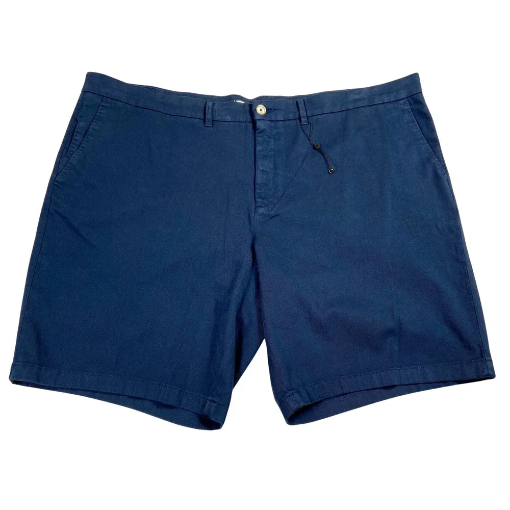 Robert Graham Shorts Mens 46 Navy Blue Classic Fit Chino Stretch Cotton Casual‎